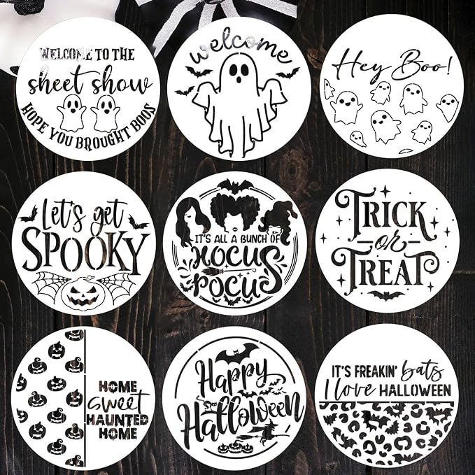 Halloween Stencils for Painting on Wood 12” Large Halloween Stencil Hey Boo - Image 8