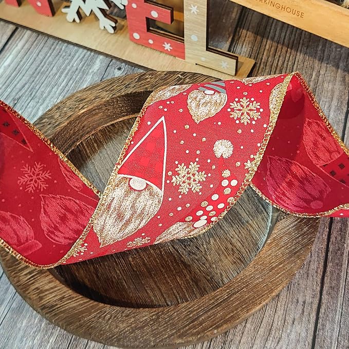 CT CRAFT LLC Red Satin with Elf Christmas Wired Ribbon 2.5 Inch x 25 Yards - Image 8