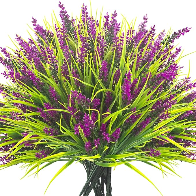 20 Bundles Artificial Plants Outdoor Fake Monkey Grass by Grunyia