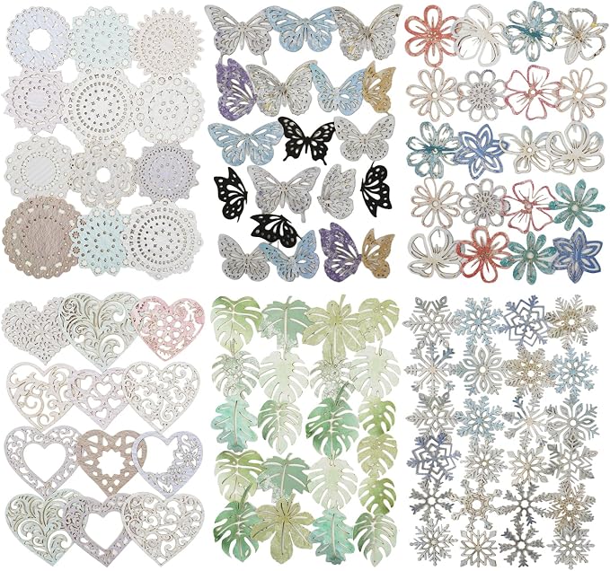 Vintage Hollowed-Out Scrapbook Paper Set, Scrapbooking, and DIY Crafts by Auriicleaf