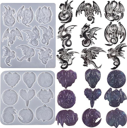 2 Pack Dragon Keychain Resin Mold by ESEENSSiliconeMolds