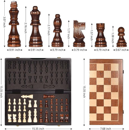 Magnetic Wooden Chess Set 15" Unique Chess Board Game - Image 4