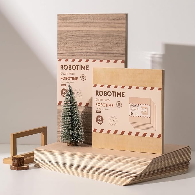 ROBOTIME 3mm Plywood 6 Pcs, 1/8 Maple Plywood - Image 2