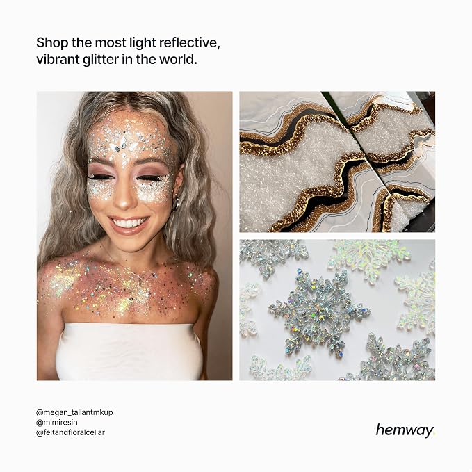 Hemway Polyurethane & Epoxy Resin Glitter 100g / 3.5oz Metallic Crystal Flake - Image 6