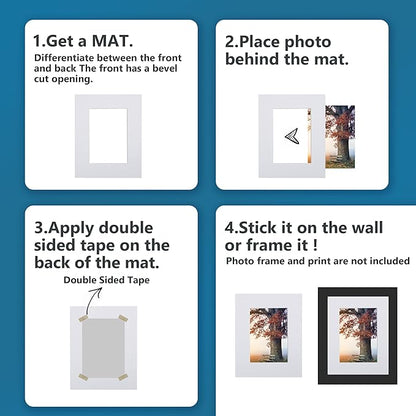 Somime 10 Pack Pre-Cut 11 x 14 White Picture Mats - Image 6