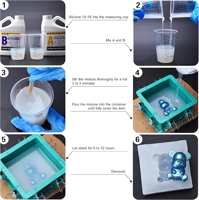 Silicone Mold Making Kit - 150oz Elastic Liquid Silicone Rubber - Image 7