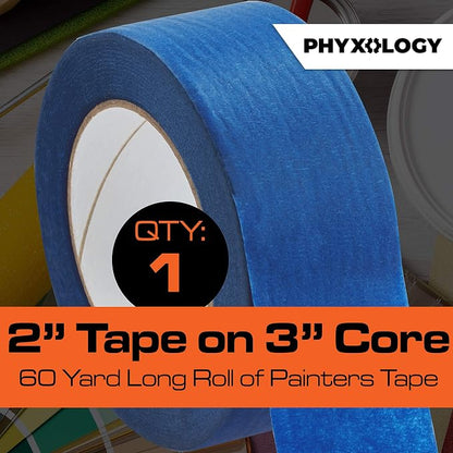 No-Residue 2 Inch, 60 Yard Blue Painters Tape 1 Pk. Easy-Tear, Pro-Grade - Image 3