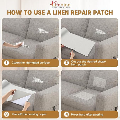 Fabric Repair Patches, 17X79 inch Linen Self-Adhesive Fabric Repair Tape - Image 4
