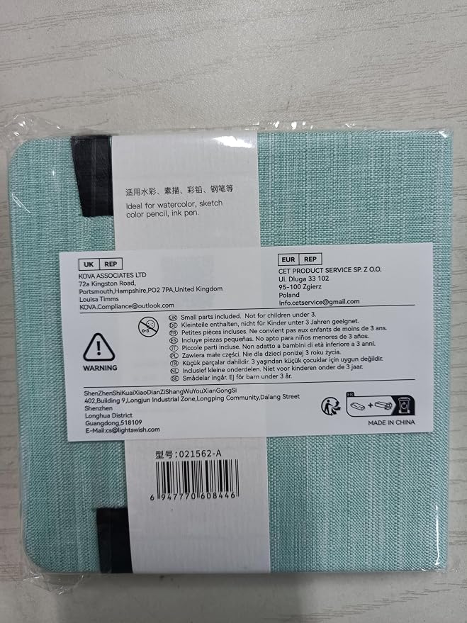 Lightwish Square Watercolor Journal, 100% Cotton, 300gsm/140lb, 24 Sheets Hot - Image 10