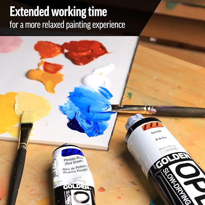 OPEN Slow-Drying Acrylics by GOLDEN, Manganese Blue Hue, 2 fl oz. tube - Image 3