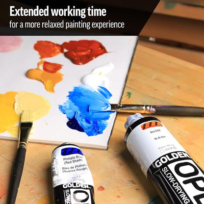 OPEN Slow-Drying Acrylics by GOLDEN, Anthraquinone Blue, 5 fl oz. tube - Image 3