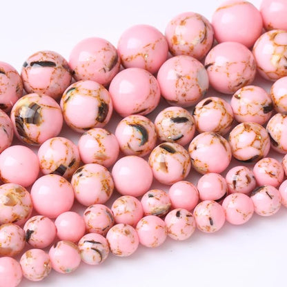 4MM Pink Shell Turquoise Beads by JIANJING