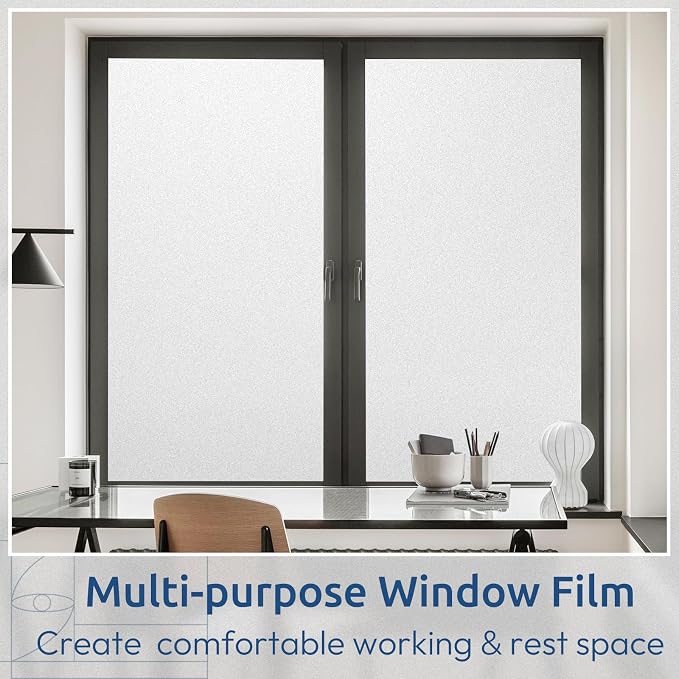 rabbitgoo Window Privacy Film, Non-Adhesive Frosted Glass Window Film - Image 7
