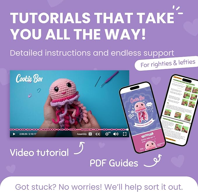 Cookie Box Crochet Kit for Beginners – Gift Set to Make Jellyfish Jenny - Image 3