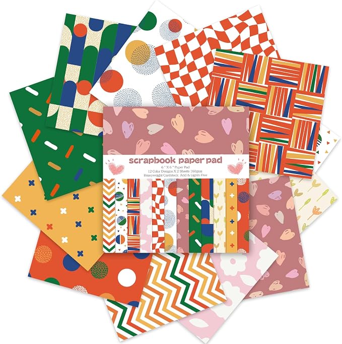 24 Sheets 12 Designs Scrapbook Paper Pad, Scrapbooking DIY Decorative - Image 2