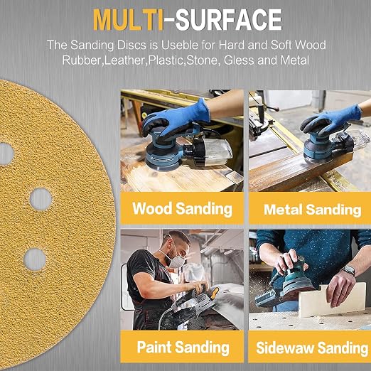 80PCS 5 Inch 8 Hole Sanding Discs 40 Grit - Image 4
