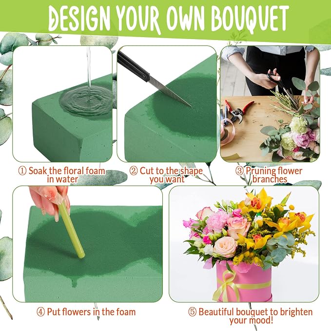 Pangda 30 Pcs Floral Foam Blocks 7. 9''lx3. 5''wx2. 4"h Green Wet and Dry - Image 4