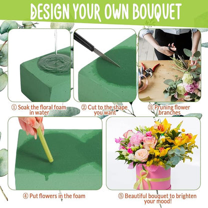 Pangda 30 Pcs Floral Foam Blocks 7. 9''lx3. 5''wx2. 4"h Green Wet and Dry - Image 4