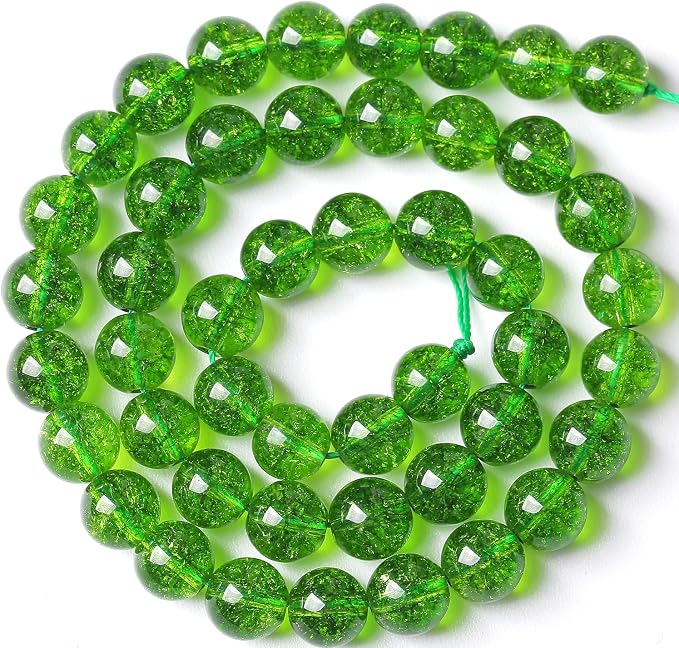 6MM Green Peridot Crystal Quartz Beads Natural Gemstone Beads Round Loose Beads - Image 3