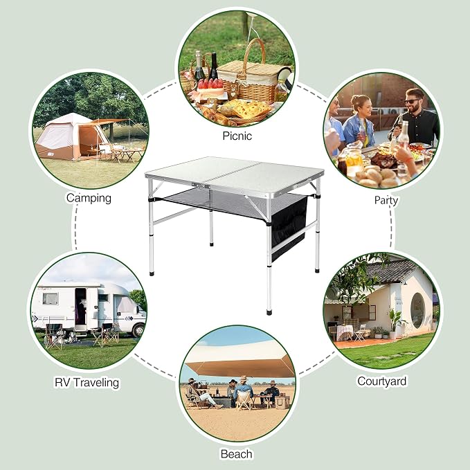 RedSwing Folding Table 3 Feet Adjustable Height, Lightweight and Portable - Image 9