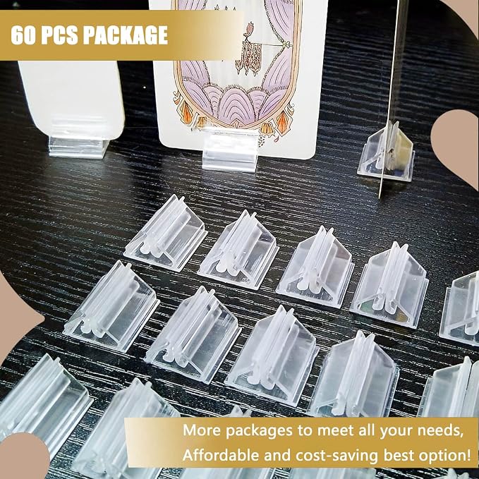 Table Number Place Card Playing Card Holders 60 Pack, Small Clear Acrylic - Image 7