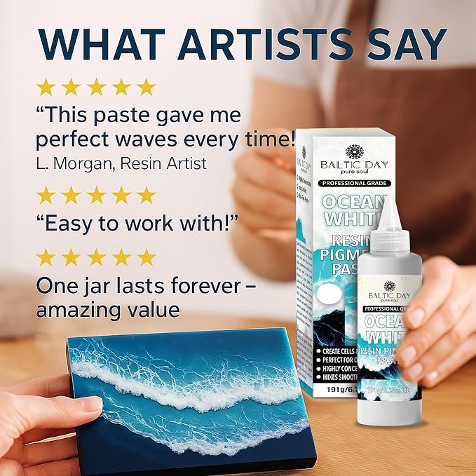 Ocean White Epoxy Resin Pigment Paste XL – High Concentration Dye - Image 7