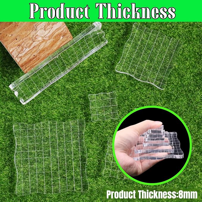 4Pcs Clear Acrylic Stamp Blocks Set, Acrylic Stamping Blocks Tools Clear Stamps - Image 3