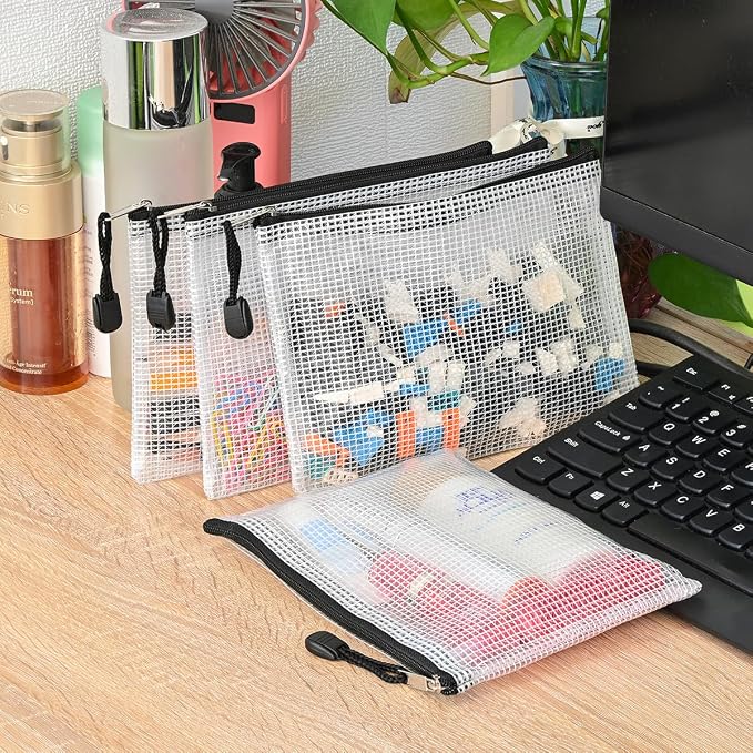 AUSTARK 20 Pcs Zipper File Bags, Plastic Mesh Pouch, Board Game Storage - Image 5