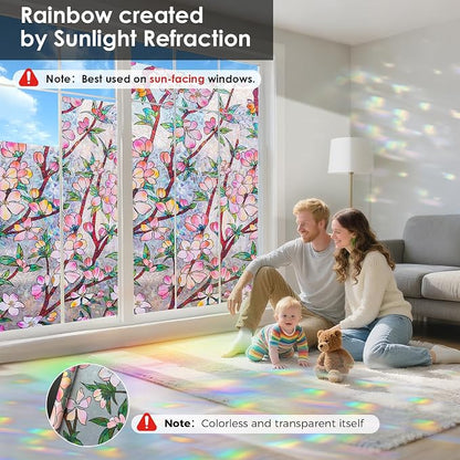 Window Privacy Film Rainbow Film Stained Glass 3D Static Cling Decorative - Image 2
