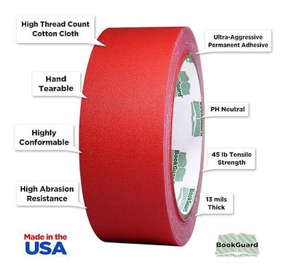 BookGuard 1-1/2 Inch Vinyl-Coated Cotton Cloth Bookbinding Repair Tape - Image 2