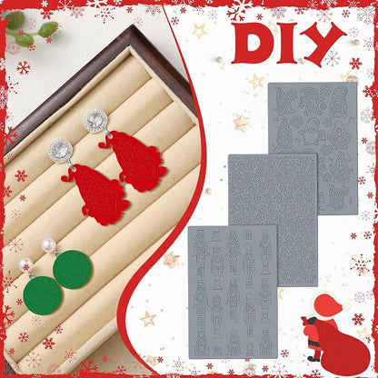 12 Pcs Christmas Polymer Clay Texture Sheets - Image 5