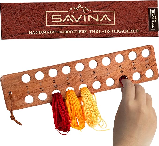 Savina Embroidery Floss Organizer, 20-Hole Cross Stitch Thread Holder Storage by SAVINA