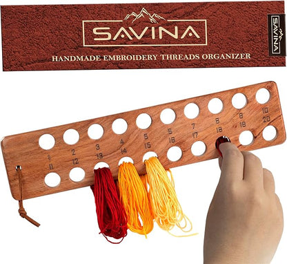 Savina Embroidery Floss Organizer, 20-Hole Cross Stitch Thread Holder Storage by SAVINA