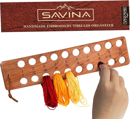 Savina Embroidery Floss Organizer, 20-Hole Cross Stitch Thread Holder Storage by SAVINA