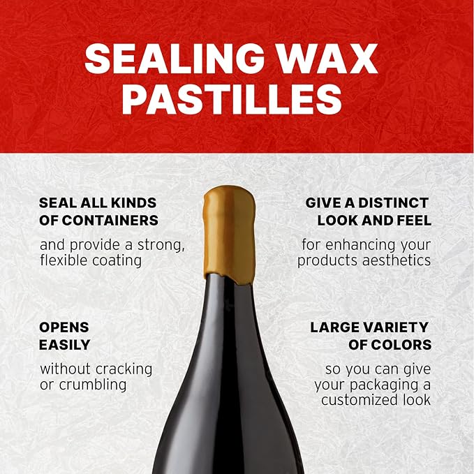 Blended Waxes, Inc. Bottle Sealing Wax Beads, Premium Pastille Wax Seal Beads - Image 3