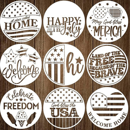 Patriotic Welcome Stencils 12” 4th of July Stencil Independence Day Stencils by SUNVERSE
