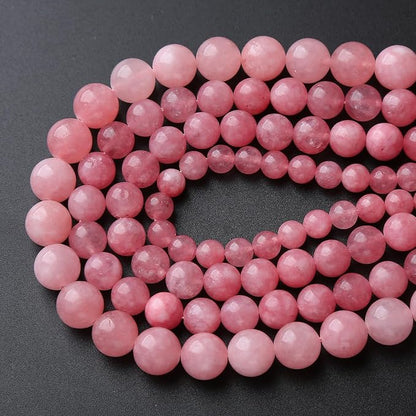 60pcs 6mm Natural Rose Pink Chalcedony Stone Round Loose Beads - Image 3