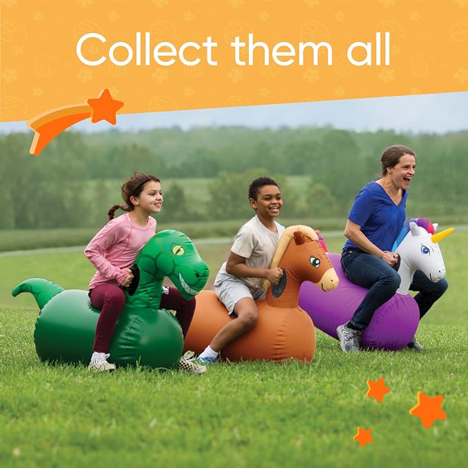 Hearthsong Hop N Go Inflatable Dino Riding Bouncy Hopping Toys - Image 5
