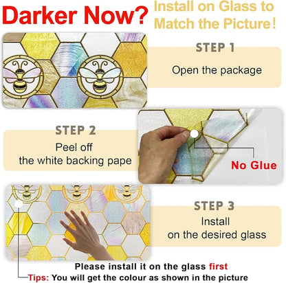 3D Stained Glass Window Privacy Film, Heat Control UV Blocking Static Cling - Image 5