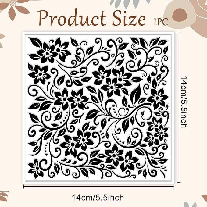 CHGCRAFT Vine Flower Polymer Clay Texture Sheets Single Seamless Plants Floral - Image 2