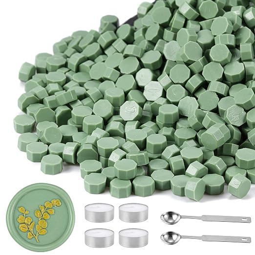 Yoption 360Pcs Sage Green Sealing Wax Beads, Sealing Wax Kit by Yoption