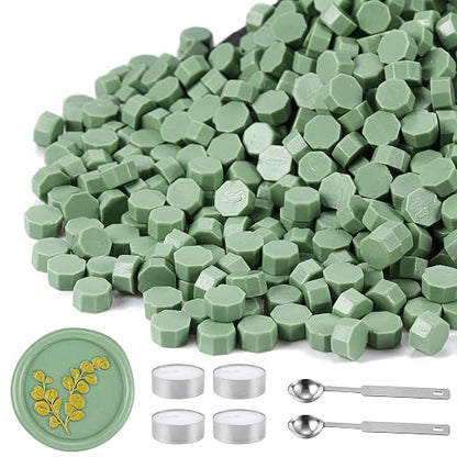 Yoption 360Pcs Sage Green Sealing Wax Beads, Sealing Wax Kit by Yoption
