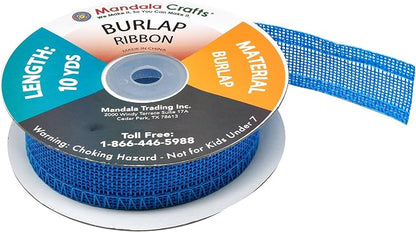 Mandala Crafts Sky Blue Burlap Ribbon 1 Inch Wide Jute Ribbons - Image 4