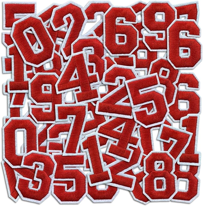 Number Iron On Patches, Numbers 0-9 Embroidery Applique Patch, DIY Decorative by Cazzon