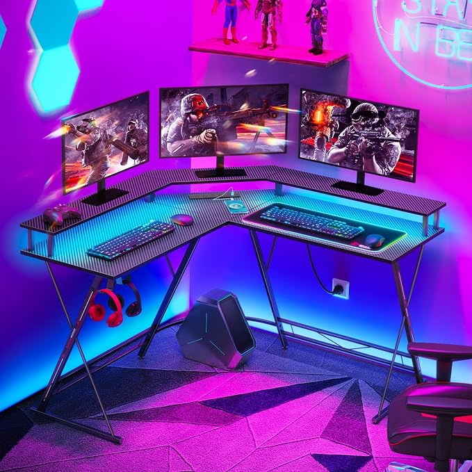 SEVEN WARRIOR L Shaped Gaming Desk - Image 2