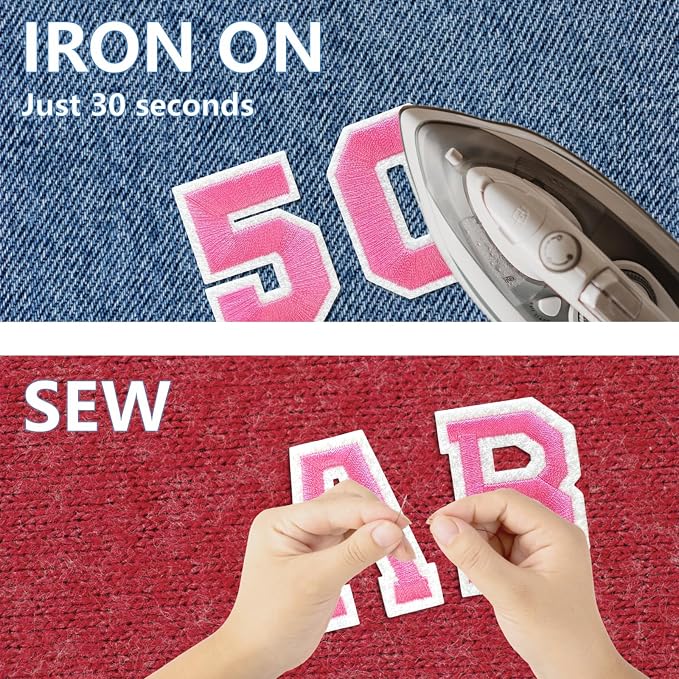 Letter and Number Iron On Patches, A-Z Alphabet and Numbers 0-9 Embroidery - Image 4