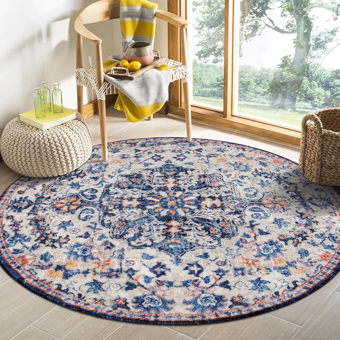 Lahome Round Rug 4ft, Washable Bathroom Rug Non Slip Entryway Circle Mat by Lahome