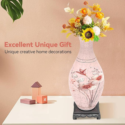 3D Puzzles Vase for Adults, Birthday Gifts for Women, 160 Pieces Plastic DIY - Image 3