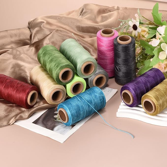 MECCANIXITY Waxed Thread, 197 Yard 1mm 210D Flat Wax Thread Polyester Waxed - Image 4
