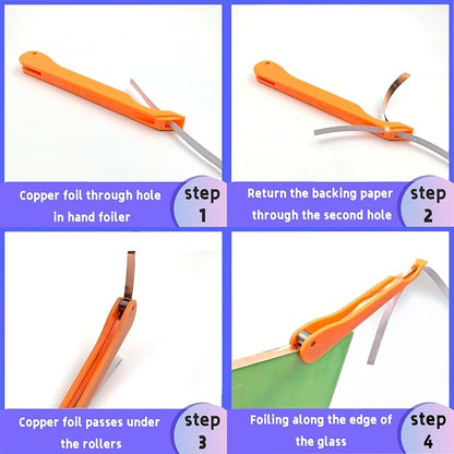 Copper Foil Hand Foiler for Stained Glass, 7/32" and 1/4" Hand Foiler Tool Kits - Image 6